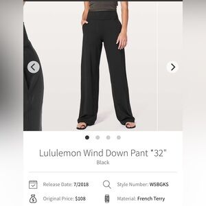 lululemon athletica Black Wind Down Pant
